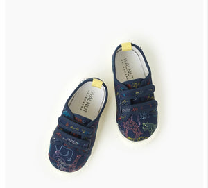Walnut Ben Canvas Liberty Print Fabric Shoe - Neon Safari