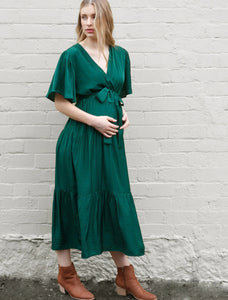Angel Maternity Cara Dress -Emerald Green