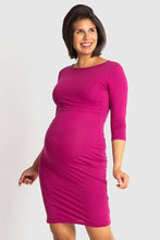 Maive & Bo Empire Stretchy Long Sleeve Maternity Dress Pink